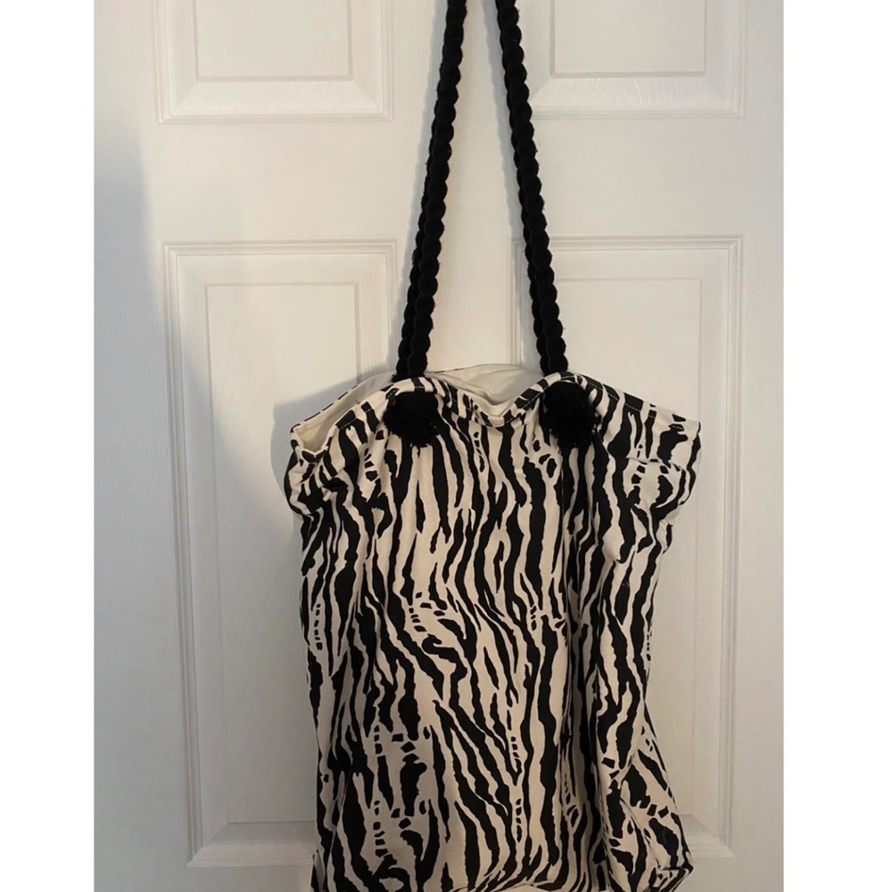Zebra print tote bag